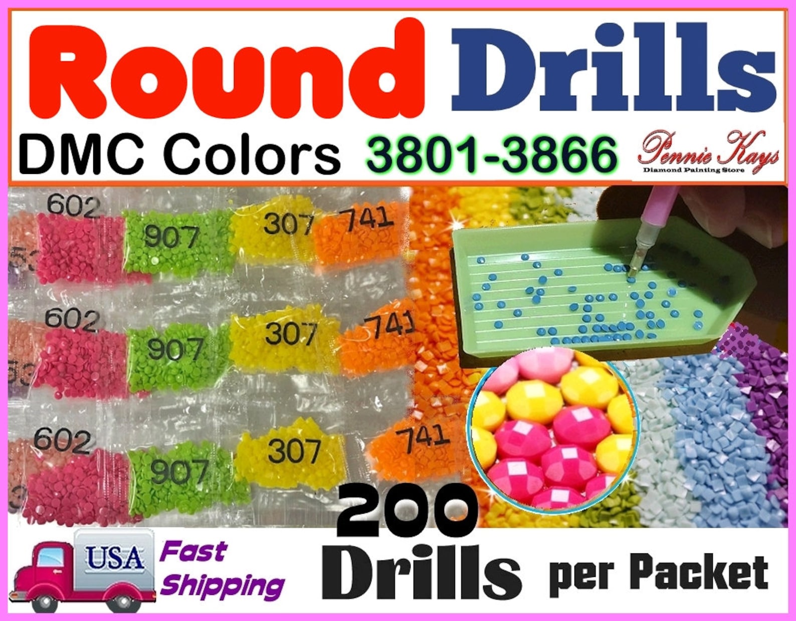 447 Colors Round Drills for Diamond Painting. DMC colors Etsy