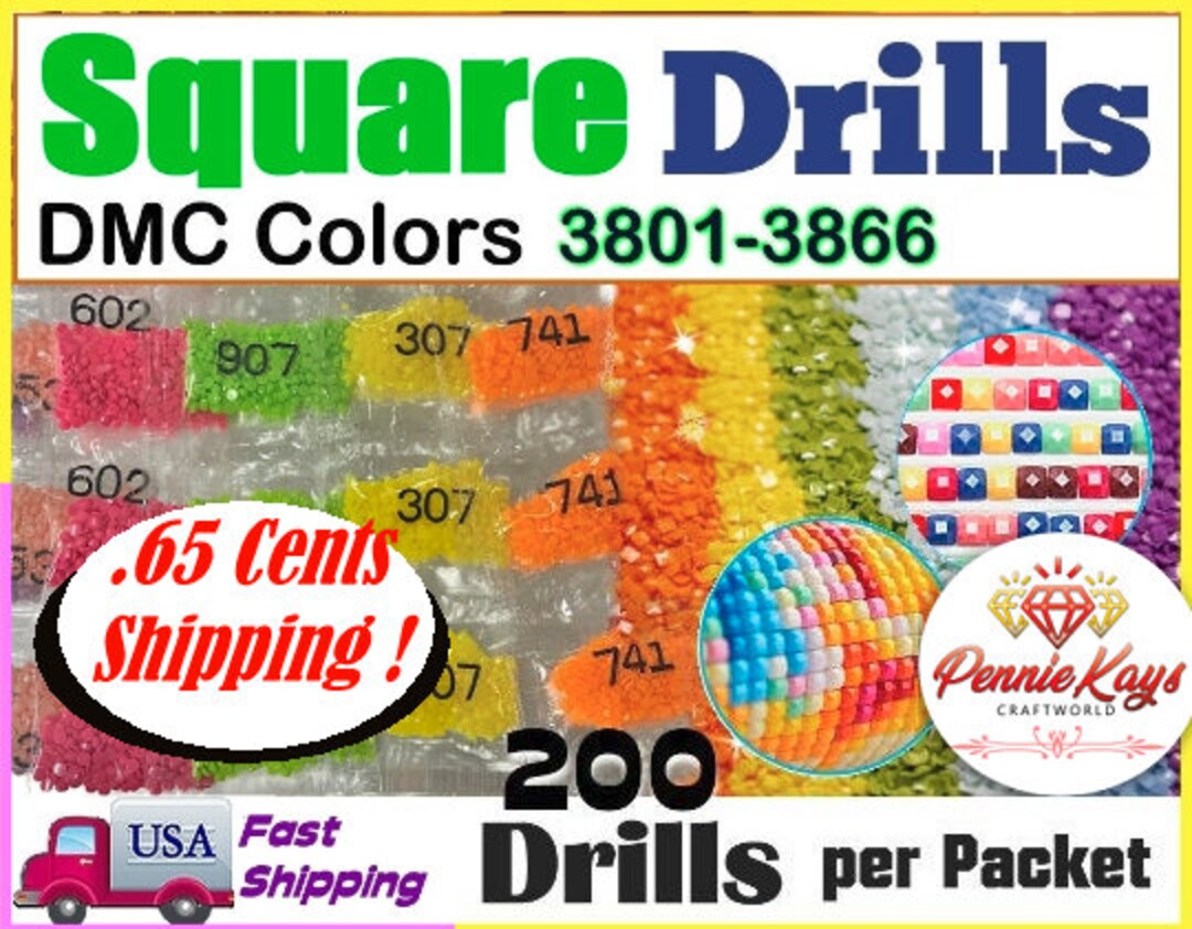 447 Colors Square Drills for Diamond Painting Art DMC Colors 3801 3866