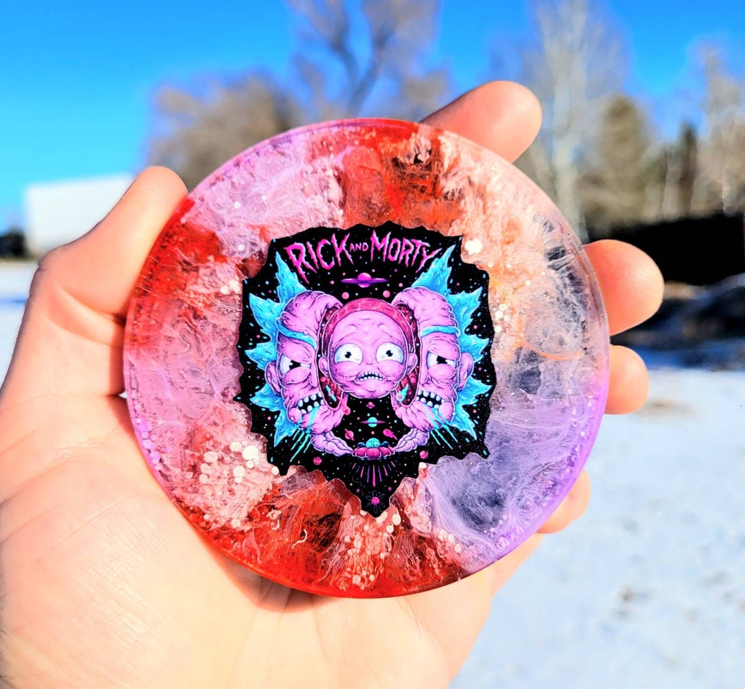 Disc Golf Mini Marker Placement Holder rick and Morty by Gripleys Gifts