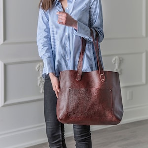 Leather Tote Bag for Women Leather Purse Handbag Leather Bag Monogram Tote with Zipper Christmas Gifts For Her