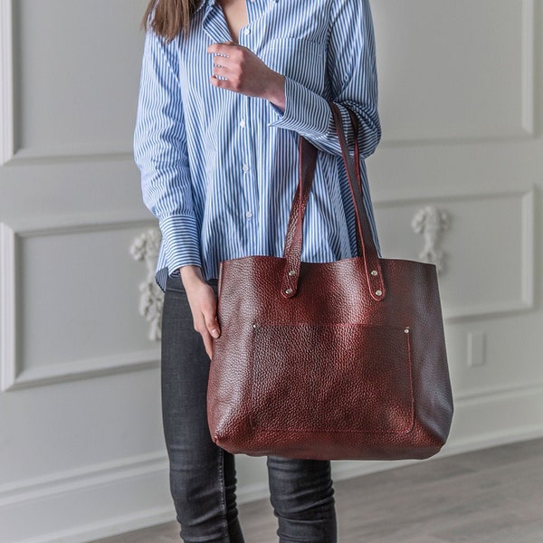 Sac fourre-tout en cuir pour femme Sac à main en cuir Sac à main en cuir Monogramme avec fermeture à glissière Cadeaux de Noël pour elle