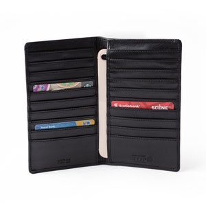 Portefeuille long pour homme pouvant contenir 20 cartes, grand portefeuille à deux volets en cuir personnalisé avec protection RFID, cadeaux d'anniversaire en cuir, cadeau monogramme pour papa