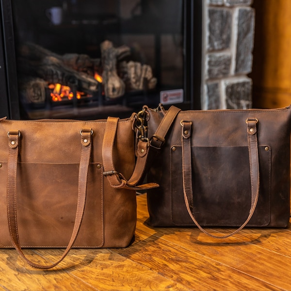 Handgemaakte leren schoudertas - ruim interieur en aanpasbaar ontwerp, cadeaus voor haar