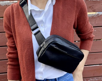Genuine Leather Fanny Pack For Women Personalized Bumbag Full Grain Leather Belt Bag Waist Bag fits iPhone Pro Max Gifts For Her