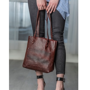 Leather Totes For Women Leather Tote Bag with Zipper Monogram Women's Leather Handbag Purse Shoulder Bag Christmas Gifts For Her