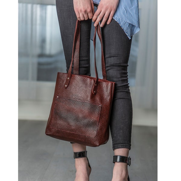 Cabas en cuir pour femme Sac fourre-tout en cuir avec fermeture éclair Monogramme Sac à main en cuir pour femme Sac à bandoulière Cadeaux de Noël pour elle