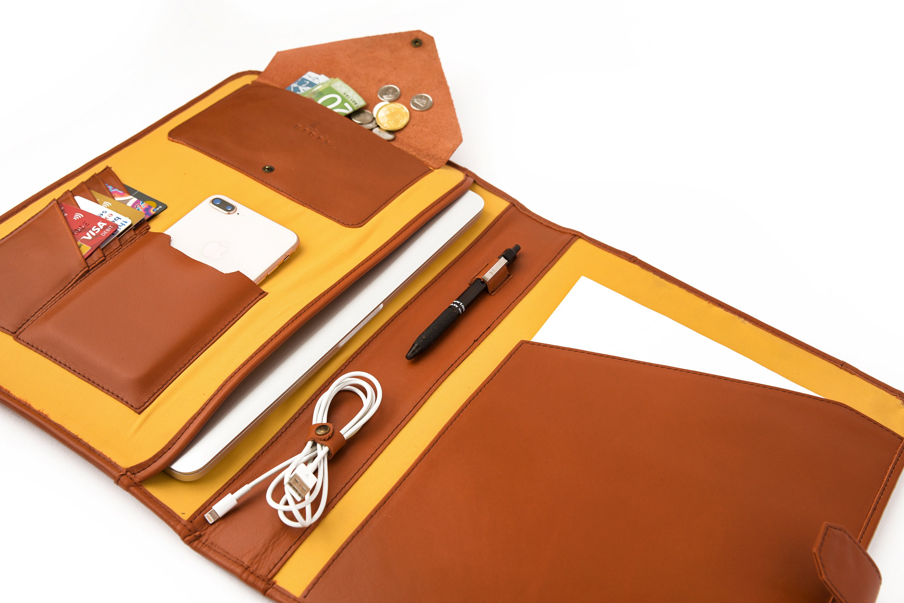 Leather Portfolio Men Personalized Padfolio Organizer Etsy