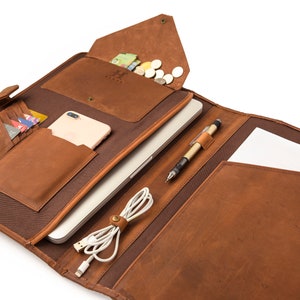Porte-documents en cuir personnalisé avec logo pour MacBook Pro 13 pouces Porte-documents A4 Cadeaux de fin d'études Cadeaux d'entreprise