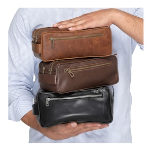 LIMITED EDITION - Leder Dopp Kit Tasche, Kulturtasche mit zwei Fächern für Herren, Herren Reisetasche, Trauzeugen Geschenke, Weihnachtsgeschenke für Ihn