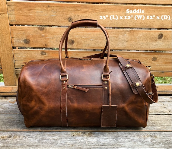 Full Grain Leather Duffle Bag, Large Travel Bag, Mens Leather Weekend Bag,  Personalized Outdoor Bag, Holdall Bag