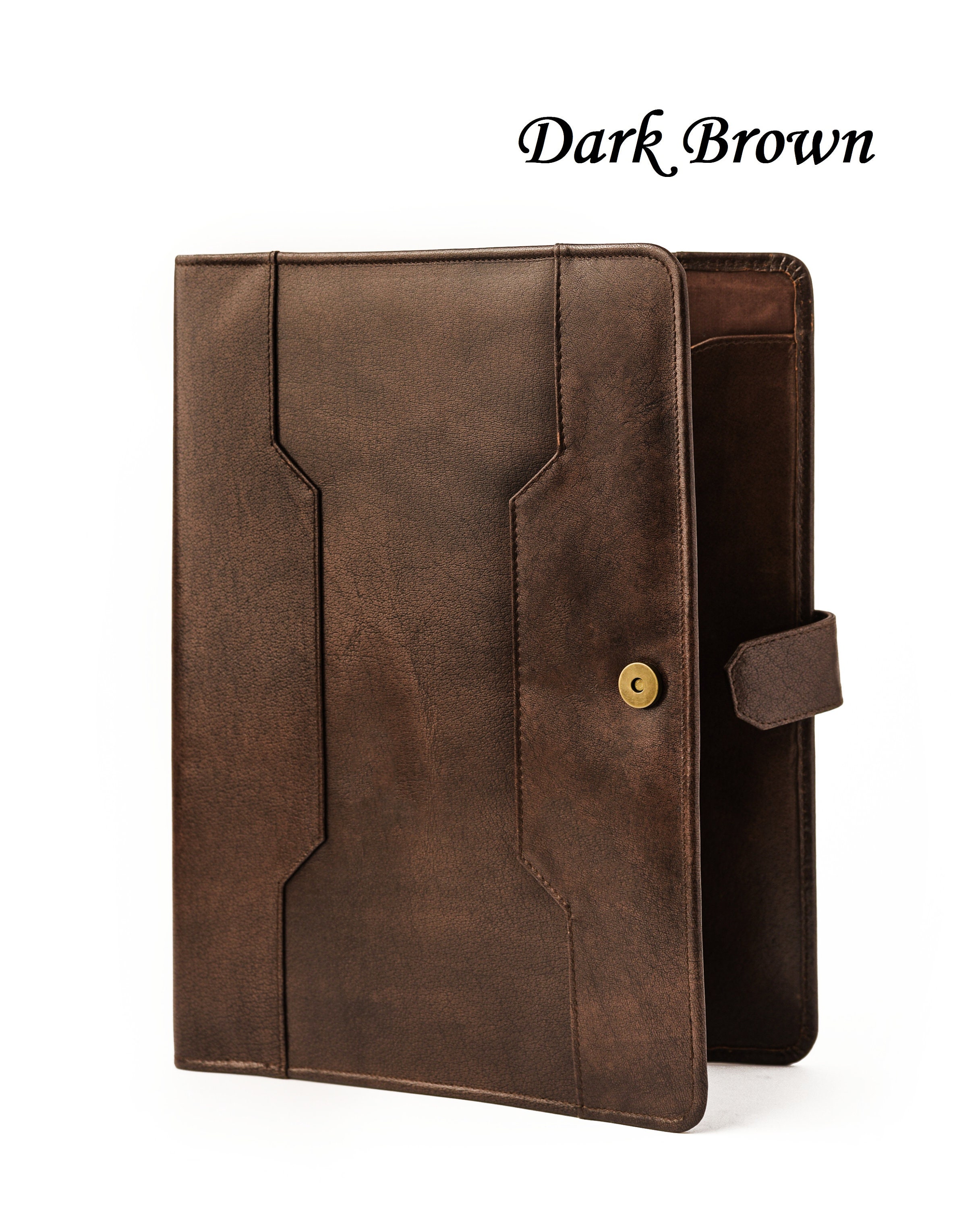 Leather Portfolio Men Personalized Padfolio Organizer Etsy