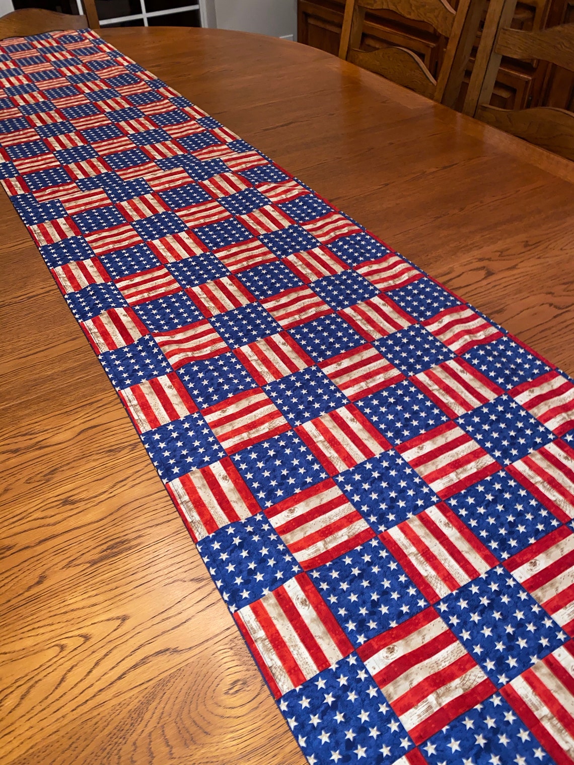Handmade patriotic table runner Etsy