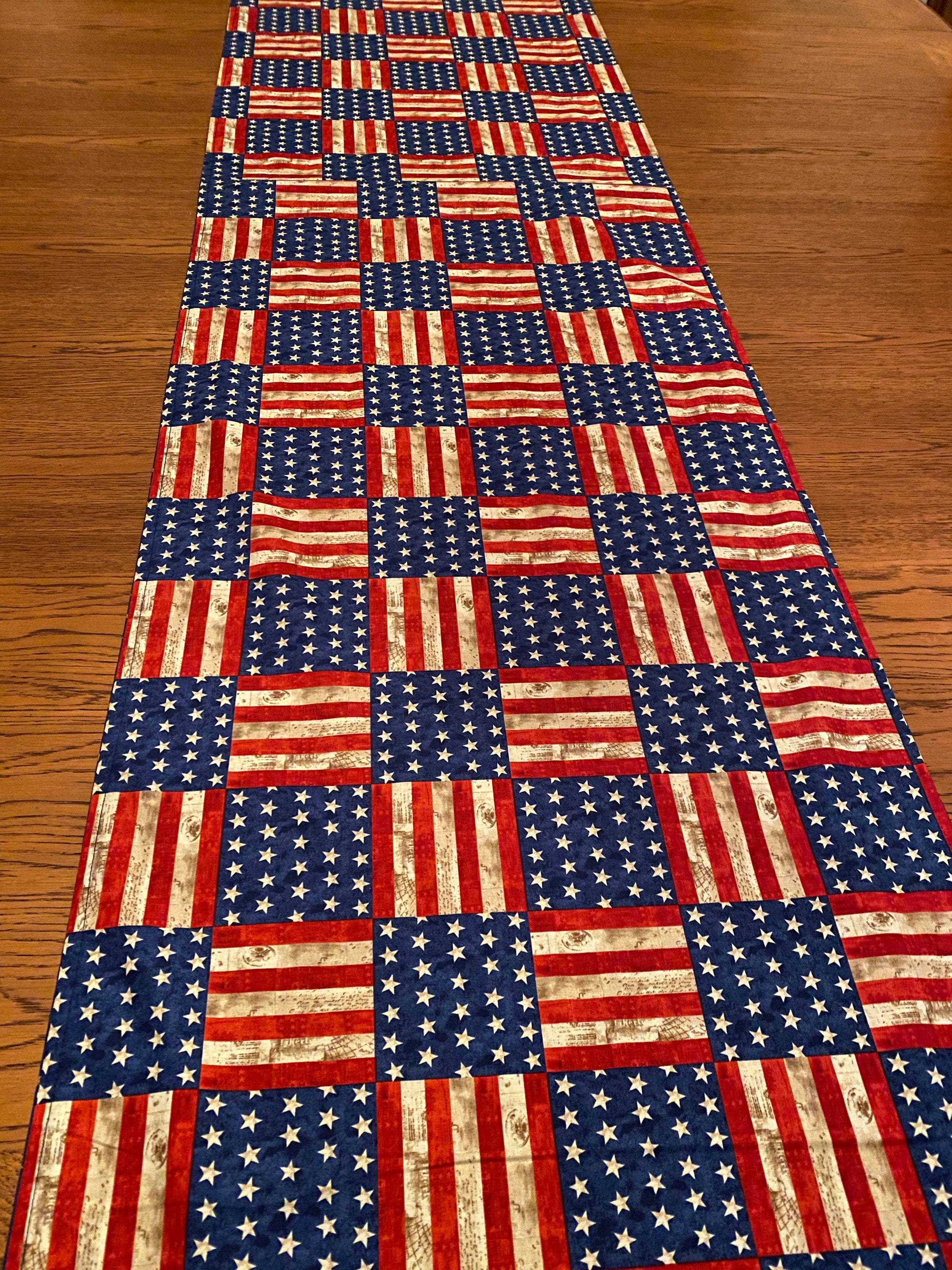 Handmade patriotic table runner Etsy