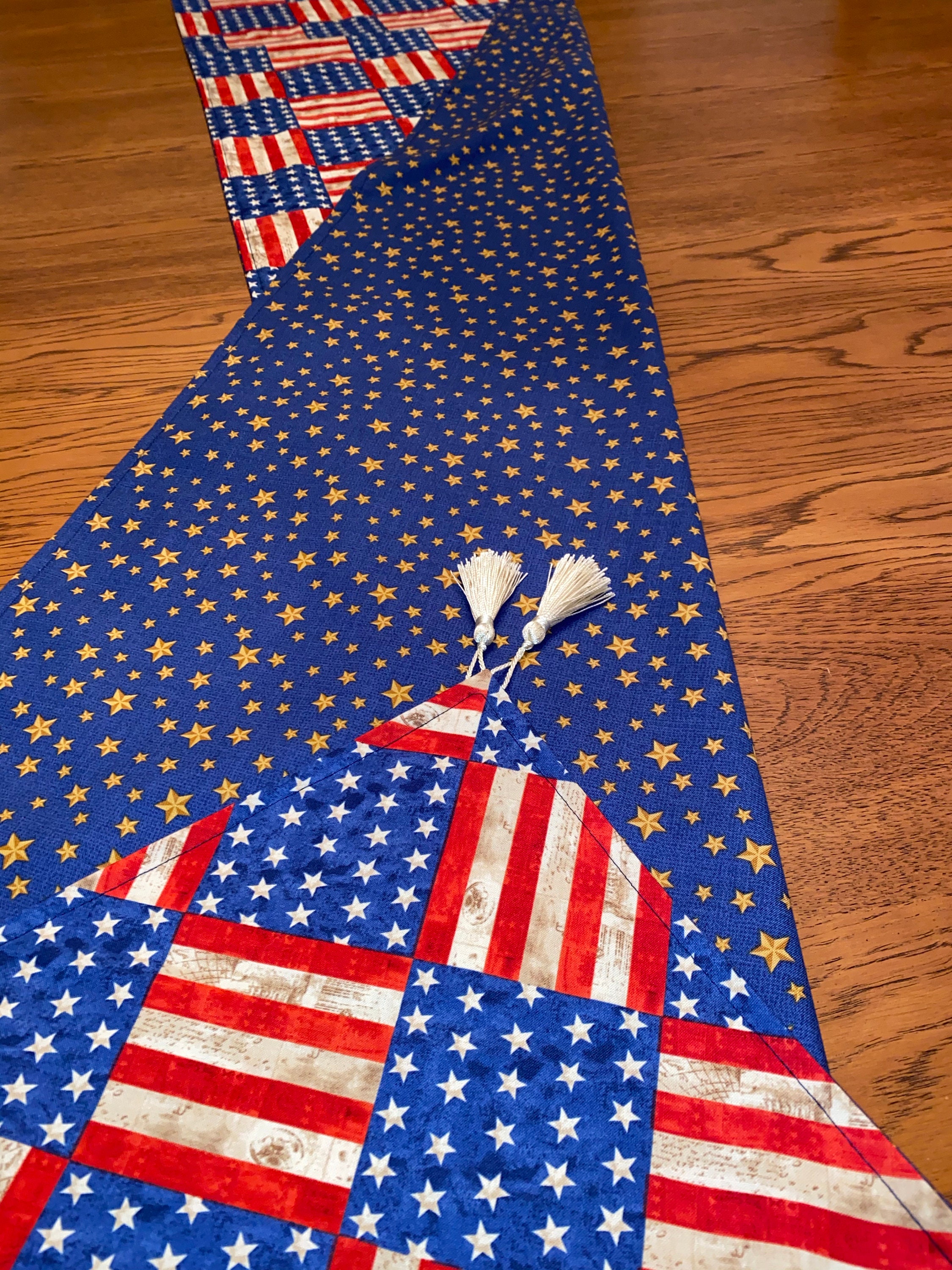 Handmade patriotic table runner Etsy