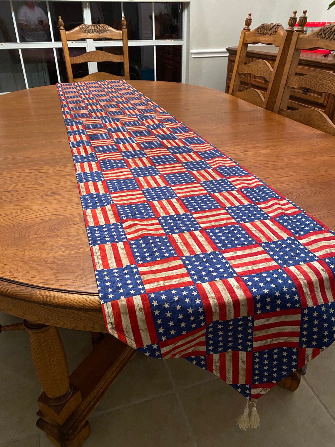 Handmade patriotic table runner Etsy