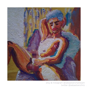 Barrit at the Window ||| gouache painting ||| gay, queer, gay art, lgbtq