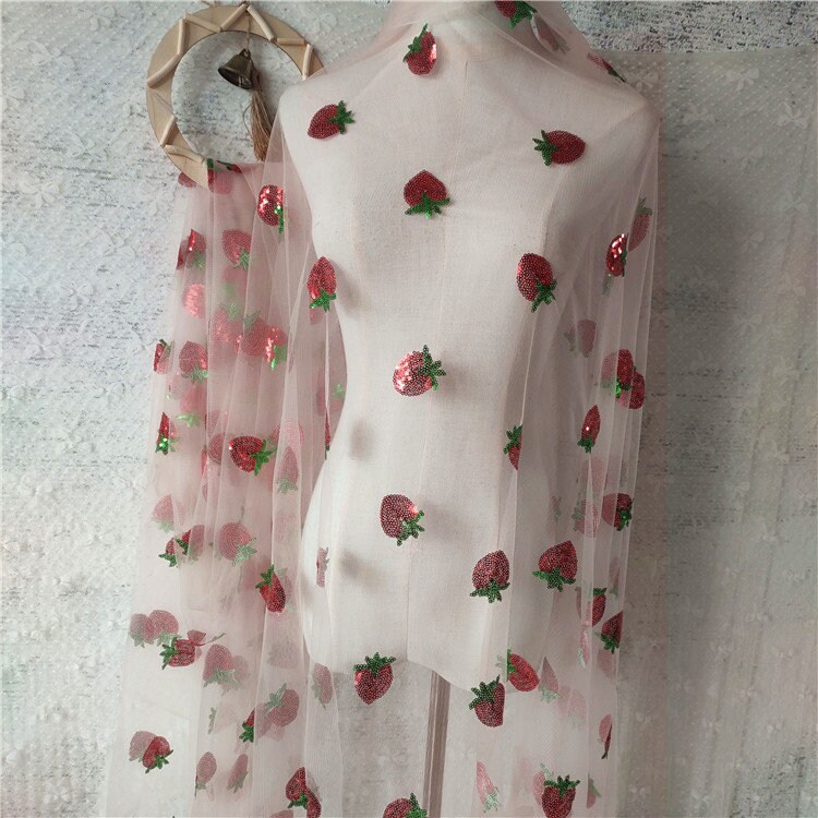 strawberry sequin tulle