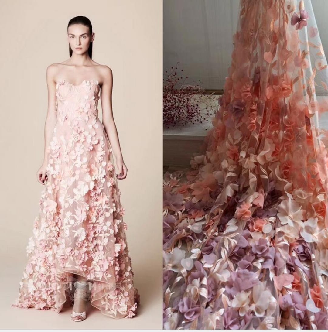 8 Colors 3d Chiffon Flower Elegant Exquisite Embroidery Soft Tulle High ...