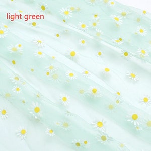 8 colors Print Daisy Soft Tulle Gorgeours Lace Fabric Floral Daisy Tulle Fabric Dress Bridal Veil Floral Baby Dress 63 width 1 yard Green tulle