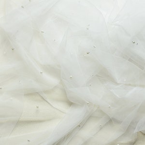 300cm width bead pearl lace fabric exquisite soft tulle mesh fabric wedding lace bridal lace dress fabric veil lace by the yard