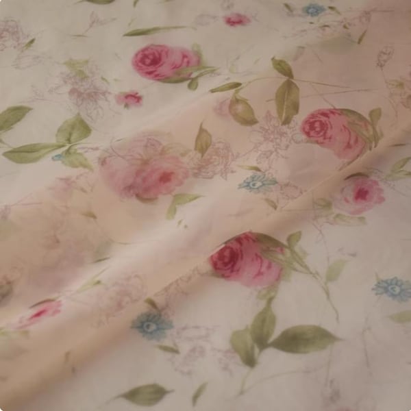Chiffon fabric pink rose floral printing flower chiffon for wedding lace bridal lace dress fabric veil lace 59" width by yard