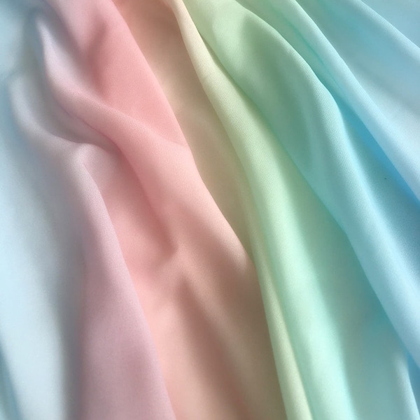Ombre Gradient Chiffon fabric Colorful Soft Flowing Fabric For Prom Gown fabric, , Maxi Dress fabric, Spring Skirt fabric, By 1 yard