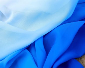 sachin and babi light blue dress Ombre Chiffon Fabric Royal Blue to White Gradient Dress Material