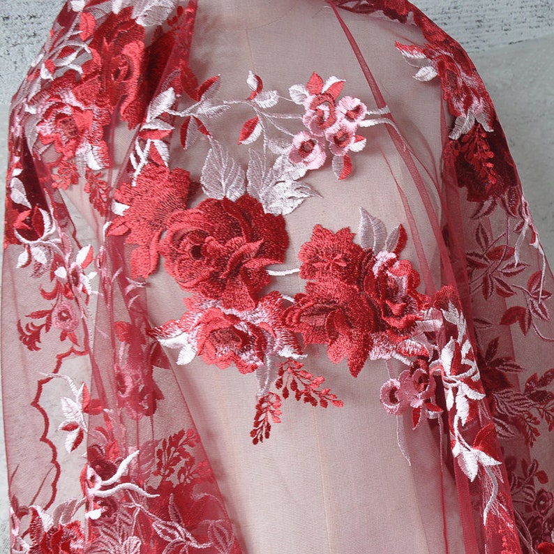 2 Colors Rose Flower Lace Applique Embroidery Bodice Applique Etsy