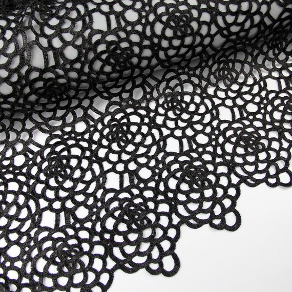 Tissu Dentelle Mesh à Pois Noir/rose Blush - Vente Au Mètre (yard) - Neuf