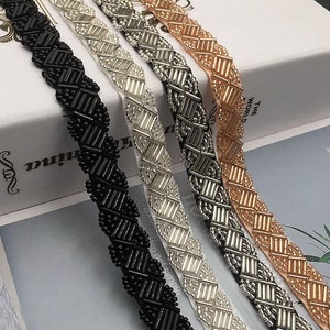 6 colors Lace Trim Pearl Beaded Lace Wedding Pearls Trim for Bridal Sash, , Garters