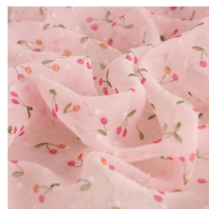 3 colors chiffon fabric pink beige cherry dot embroidery wedding lace bridal lace dress fabric veil lace 59&quot; width by the yard