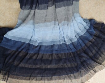 Tissu dentelle à volants plissé gris bleu gaze tulle tissu pour robe de couture robe de bal pour robe de mariée voile costume fournitures 51" de largeur