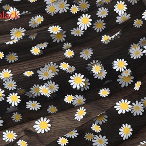 8 colors Print Daisy Soft Tulle Gorgeours Lace Fabric Floral Daisy Tulle Fabric Dress Bridal Veil Floral Baby Dress 63 width 1 yard Black tulle