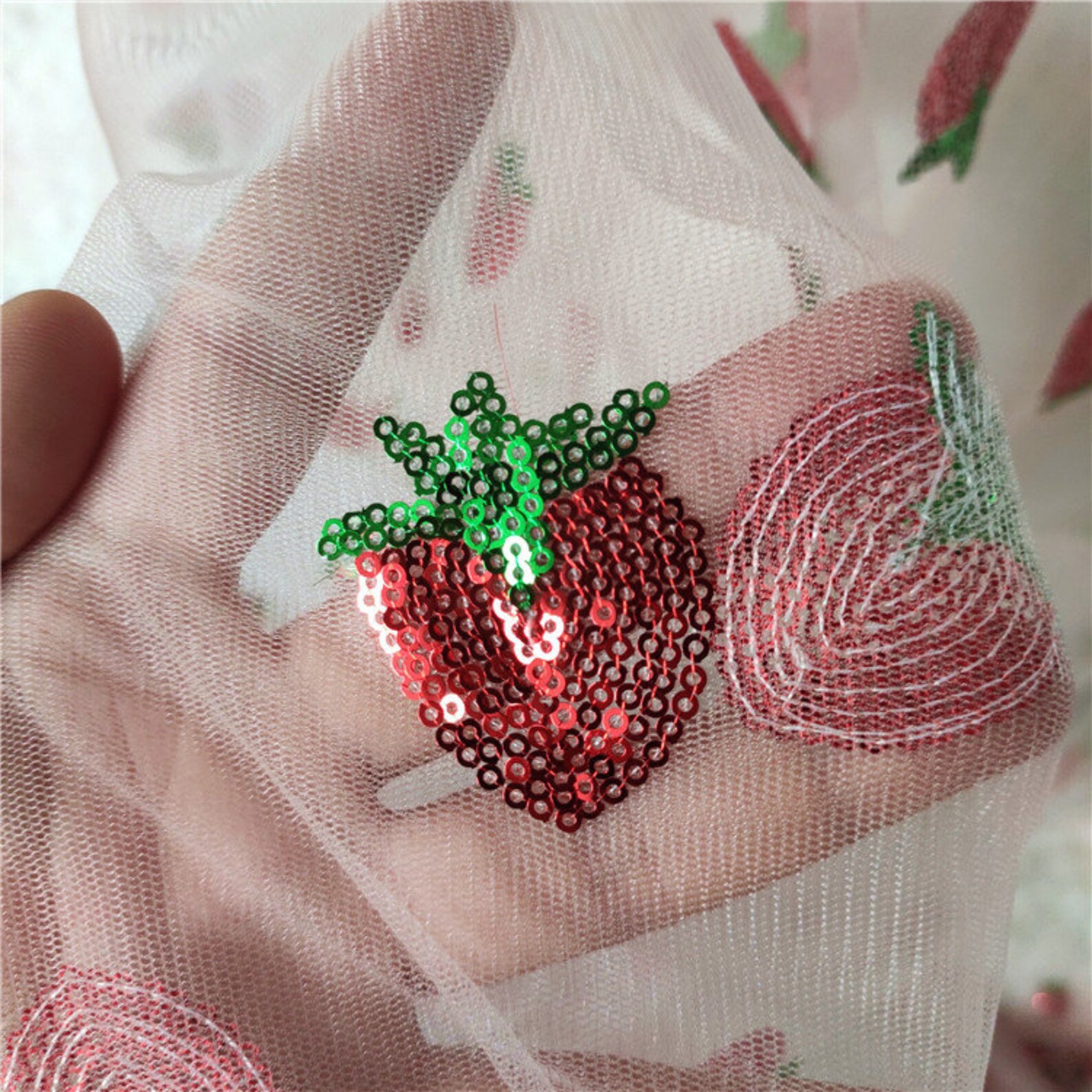 sequin strawberry tulle dress main image 0