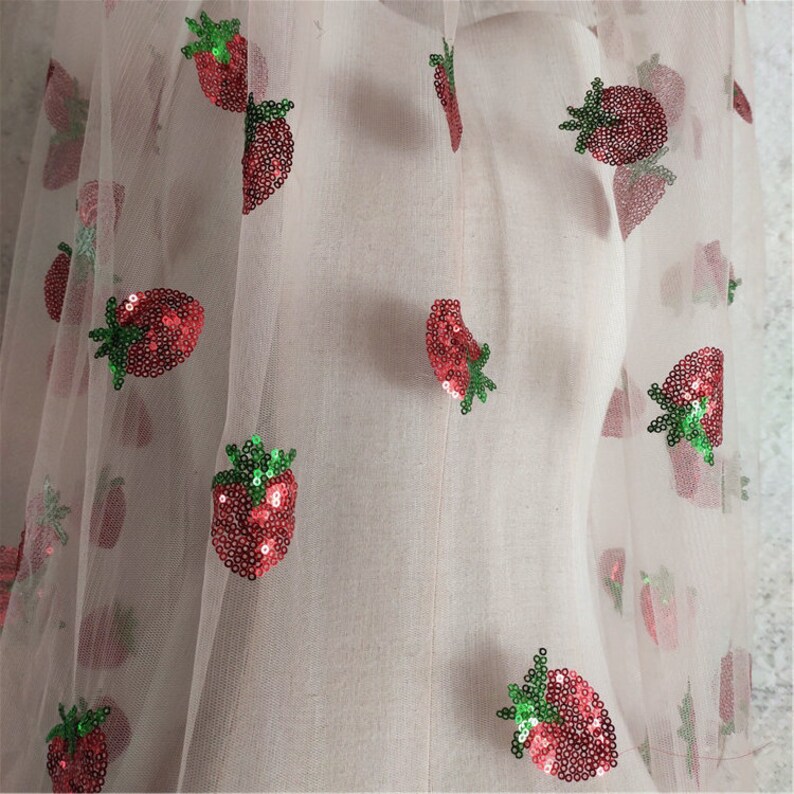 strawberry sequin tulle