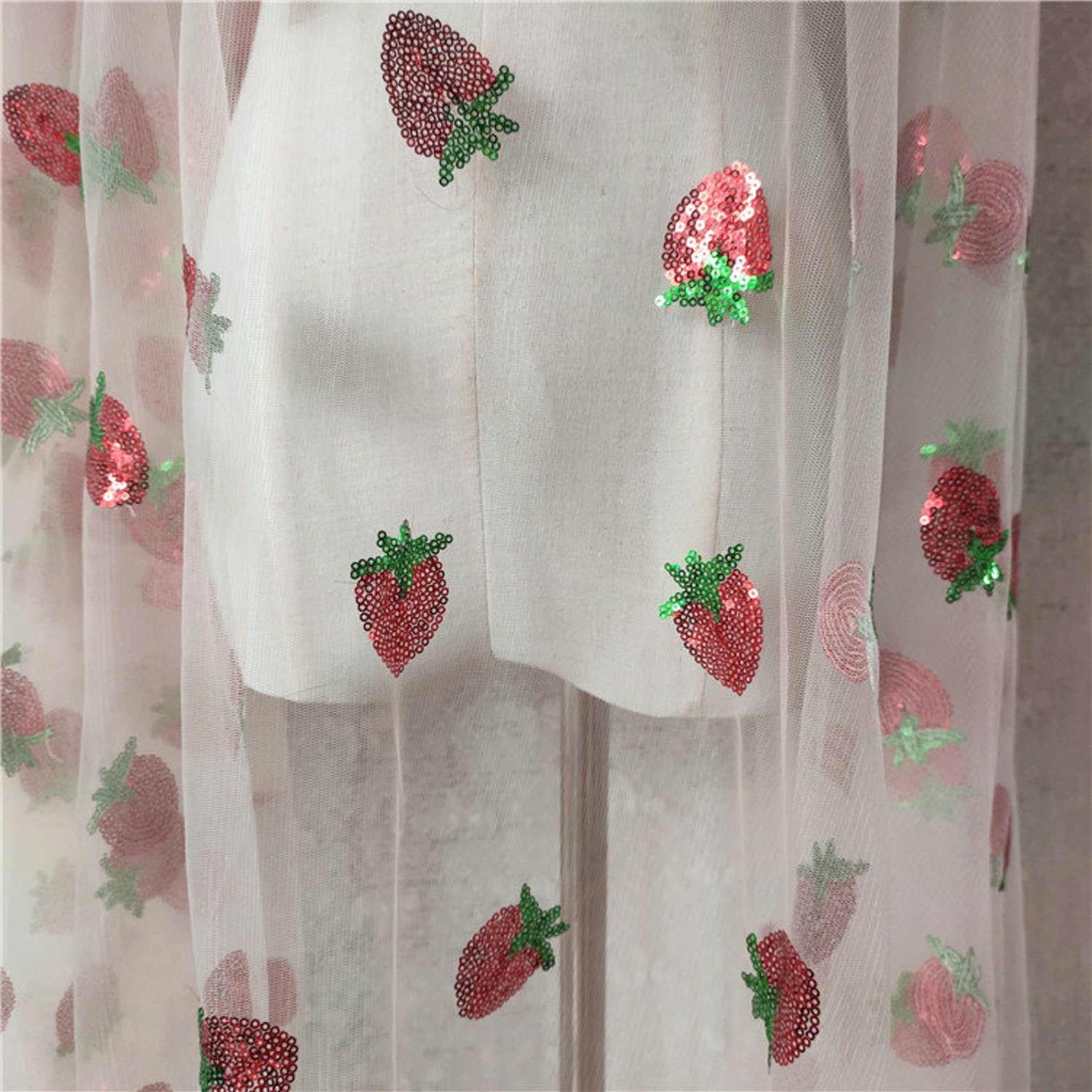 sequin strawberry tulle dress main image 1