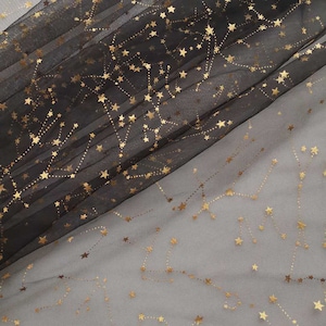 Glitter print goudkleurige ster kant stof prachtige zachte tule voor bruiloft kant bruids kant jurk stof sluier kant baby tutu jurk