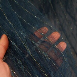 Off white black delicate gold polka dot pattern Tulle Lace Fabric Wedding Fabric soft Tulle Lace Fabric for Illusion Gowns 59" Dark green