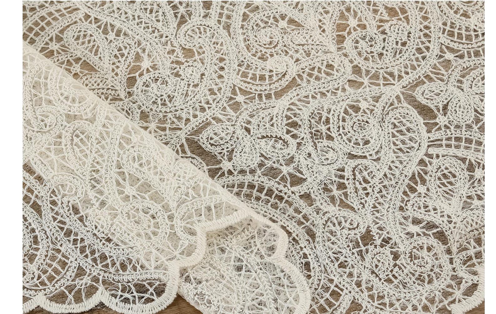 Thread By Thread Lace Lace Fabric Beige Cotton Thread Flower Floral Embroidery Soft Lace for ...