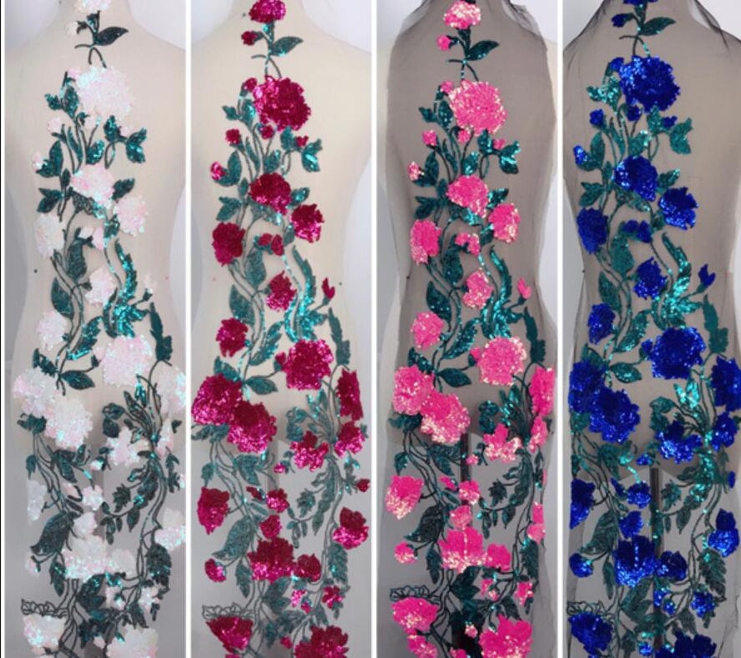 Rose-Spitzenstoff Als Meterware – Zweireihig, Schwarz, Für DIY & Brautschmuck