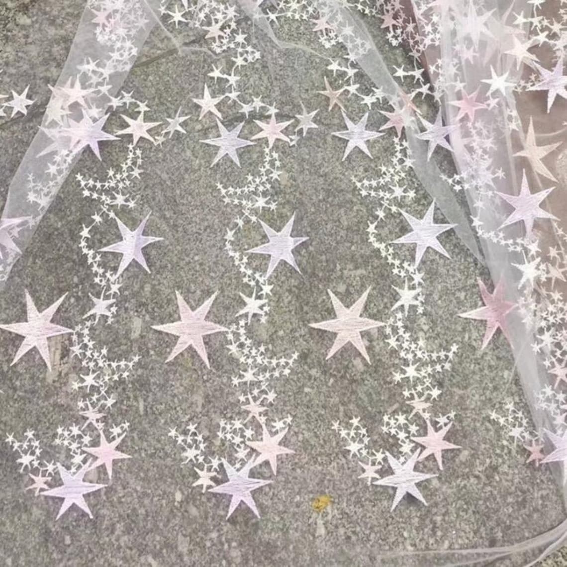 5 Colors Exquisite Star Embroidered Lace Fabric for Couture Etsy