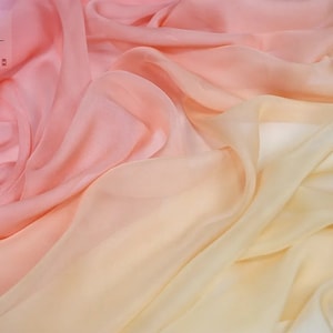 Ombre gradiënt 30D roze champagne chiffon stof meerdere tinten zachte vloeiende stof voor galajurk, regenboogjurk, maxi-jurk, lenterok,