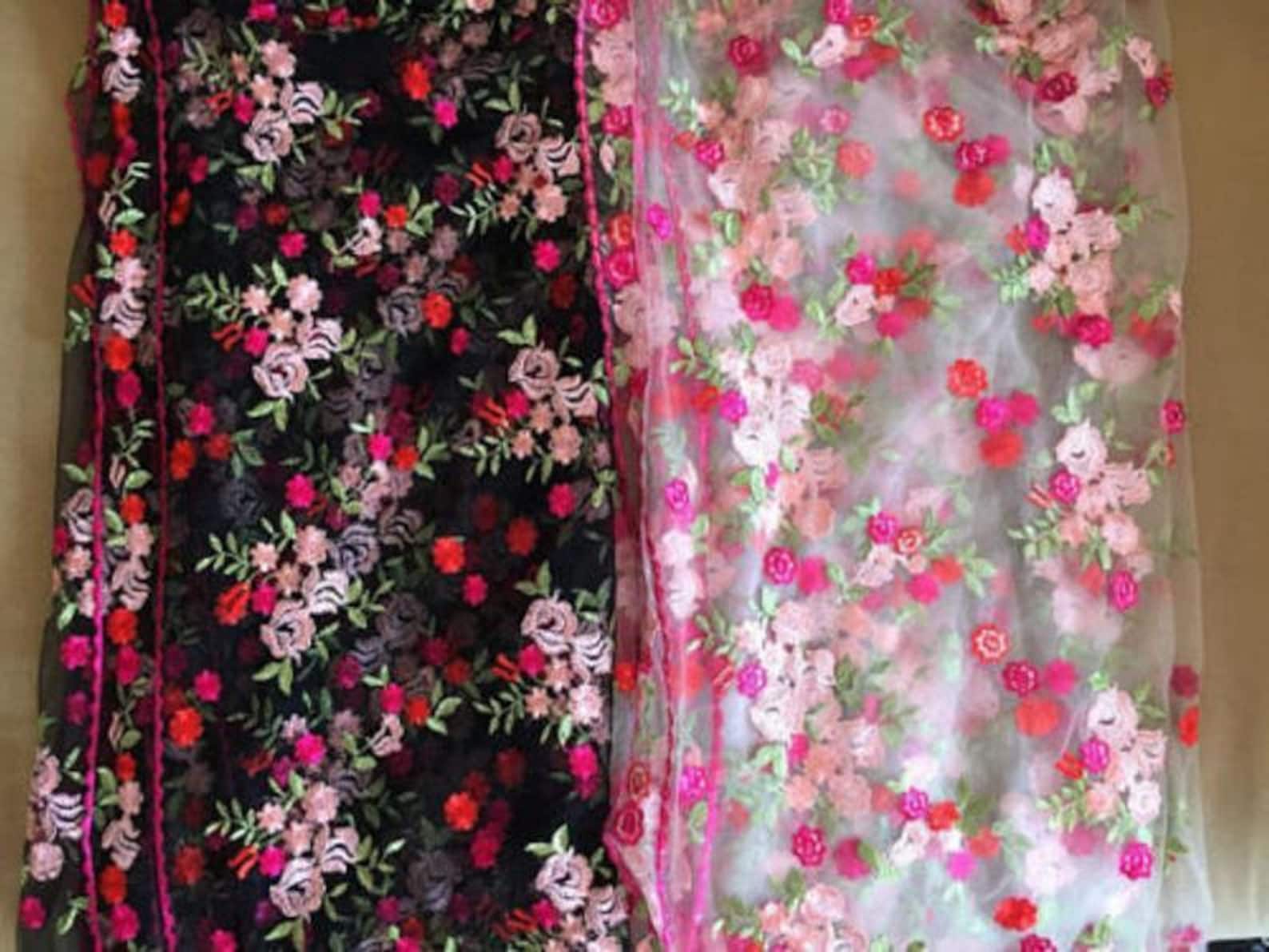 2 Colors White Tulle Black Tulle Lace Fabric Pink Etsy