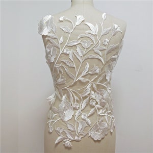 1 piece Ivory Big Flower Alice embroidery flower Super Luxury Lace Appliques Exquisite For Wedding Dress Grown Bridal Veil applique