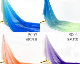 32 colors Ombre Gradient 30D Chiffon Fabric Multi-Tones Soft Flowing Fabric For Prom Gown, Rainbow Dress, Maxi Dress, Spring Skirt,