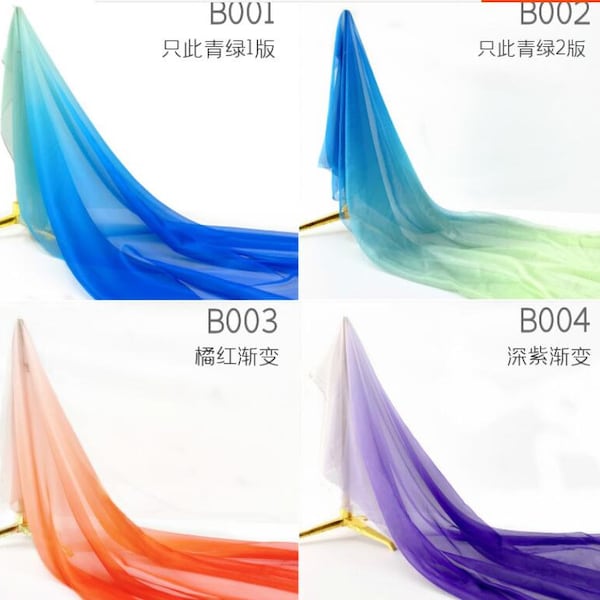 32 colors Ombre Gradient 30D Chiffon Fabric Multi-Tones Soft Flowing Fabric For Prom Gown, Rainbow Dress, Maxi Dress, Spring Skirt,