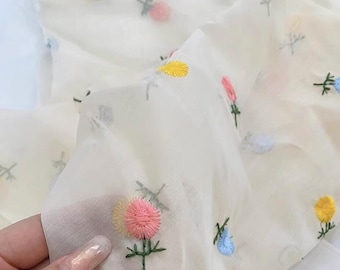 Apricot organza colorufl Blumen Spitzenstoff Stickerei Blume hochwertige Spitze für Hochzeit Spitze Braut Kleid Stoff 135 cm Breite Meterware