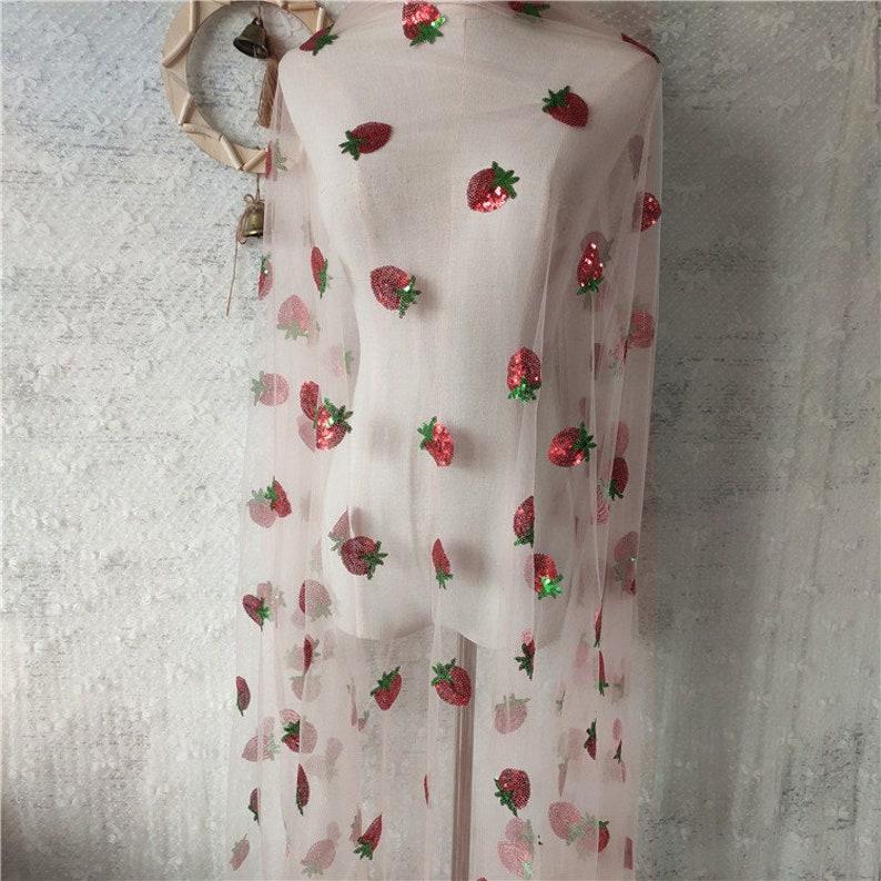 strawberry sequin tulle