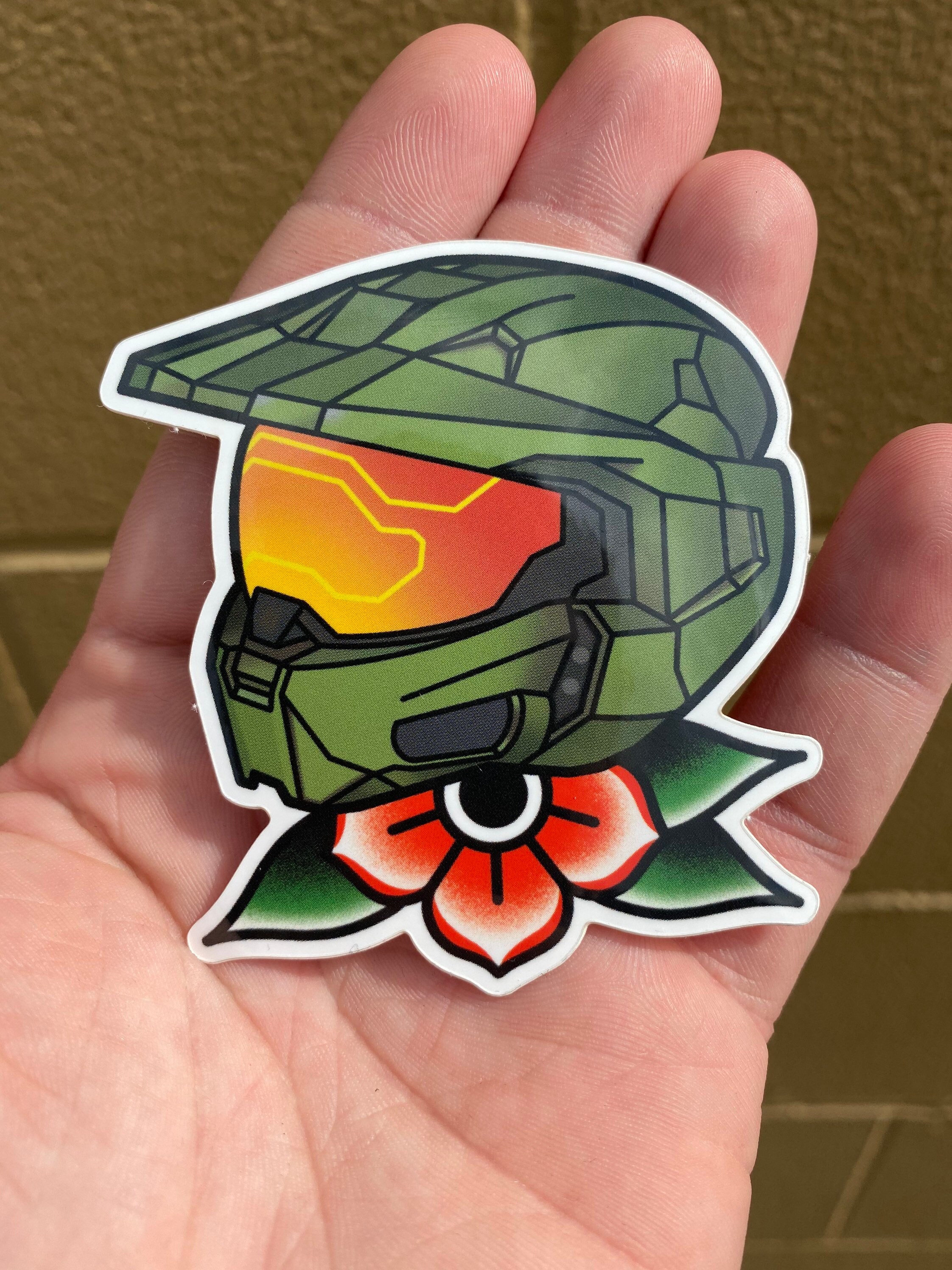 Master Chief Helmet Sticker Halo Sticker Halo Games Cool Etsy