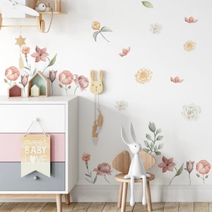 Fairy Garden Flowers Wall Decals, Fairy flower Wall Decal - Fable and Fawn
